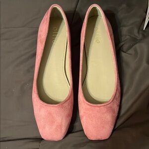 Brand New!! Ollio Pink Flats Suede Loafers